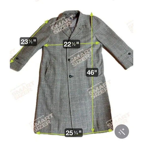 Weatherfield Wool Overcoat Mens Houndstooth Plaid Preppy City Old Money 90’s